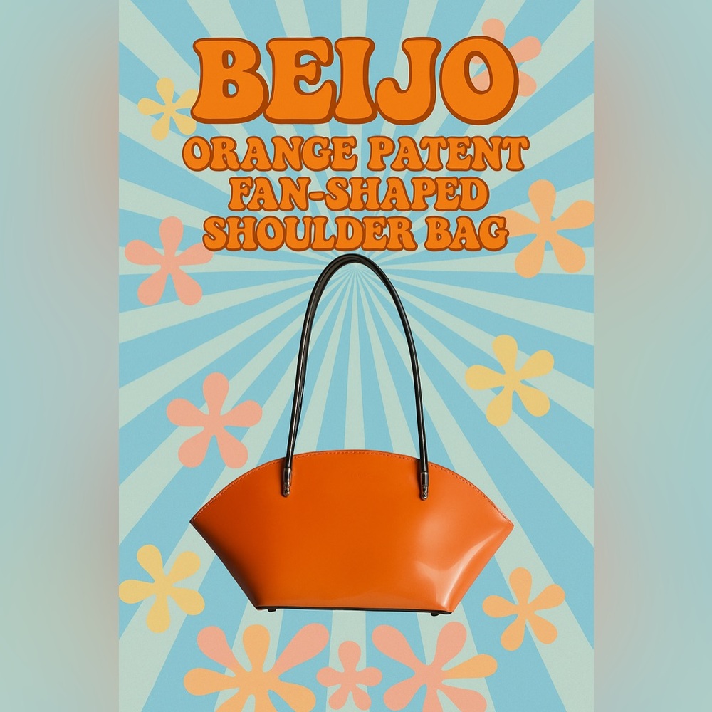 Beijo-London Paris New York Glossy Classic Over The Moon Orange Shoulder Bag